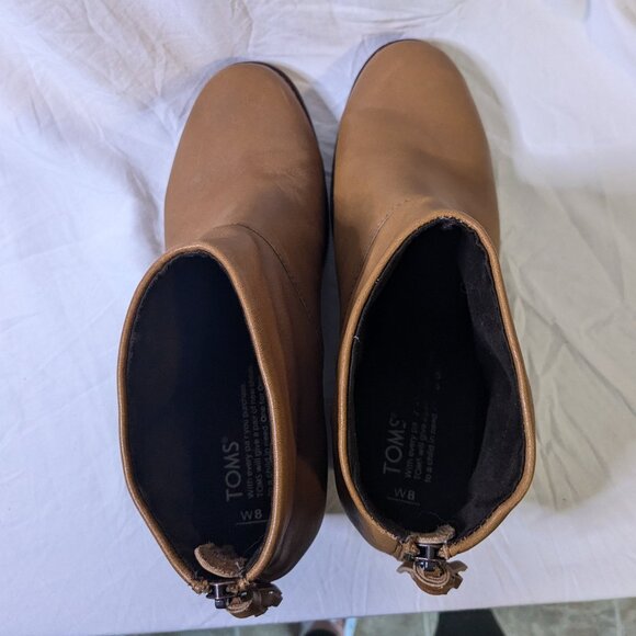 Toms Women's Size 8 Ankle Boots Faux Leather Carpe Diem with Tasseled Zipper - Picture 8 of 12